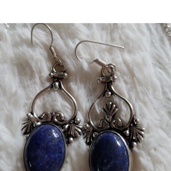 Hand crafted Lápiz Lazuli Necklace earrings set unique - Picture 4 of 6